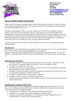 Tryout pack - Surrey Starlets