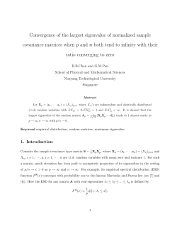 Convergence of the largest eigenvalue of normalized