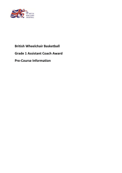 British Wheelchair Basketball Grade 1 Assistant Coach Award Pre
