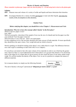 8. Density and Flotation