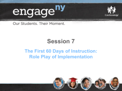 The First 60 Days of Instruction - Role Play