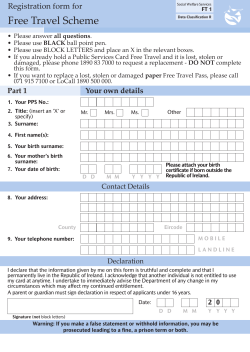 Free Travel Application Form &ndash; FT1