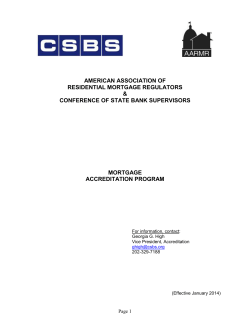 SEQMortgageAccreditation - Conference of State Bank Supervisors