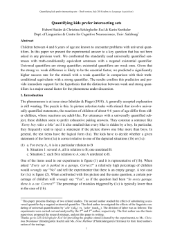 Quantifying kids prefer intersecting sets