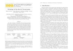 Advantage in the discrete Voronoi game 1 Introduction