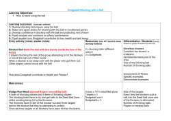 Dodgeball-Blocking with a Ball Learning Objectives