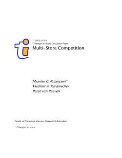 Multi-Store Competition - RePub, Erasmus University Repository