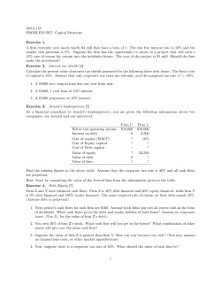 M&Oslash;A 155 PROBLEM SET: Capital Structure Exercise 1. A firm