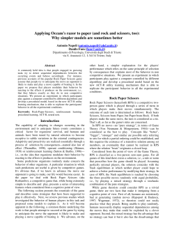 Applying Occam`s razor to paper (and rock and scissors, too) - ACT-R