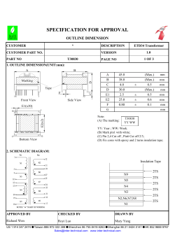 SPECIFICATION FOR APPROVAL