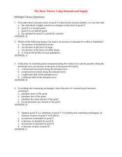The Basic Theory Using Demand and Supply