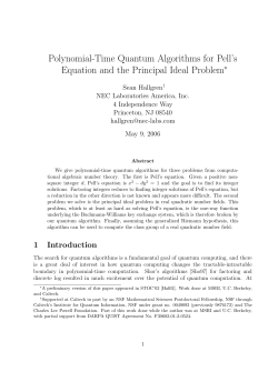 Polynomial-Time Quantum Algorithms for Pell`s Equation and the