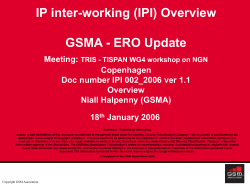 IP inter-working (IPI) Overview Singapore Doc number IPI xxx_2005