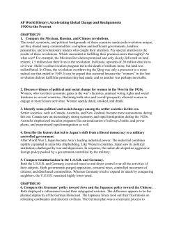 Questions and Answers for 1900 to Present