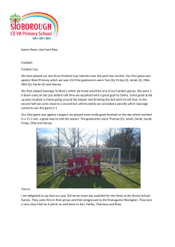 Sports News: April and May Football: Purbeck Cup: We have played