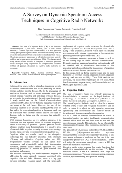 A Survey on Dynamic Spectrum Access Techniques in
