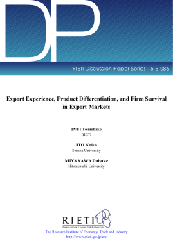 Export Experience, Product Differentiation, and Firm Survival in