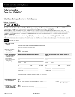 Proof of Claim - JND Corporate Restructuring