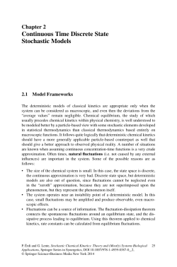 Continuous Time Discrete State Stochastic Models