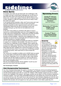 First Serve - Bunbury Tennis Club