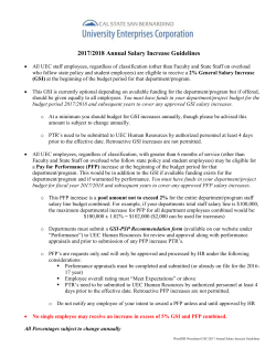 2017/2018 Annual Salary Increase Guidelines
