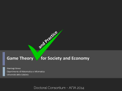Game Theory for Society and Economy