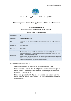 Revision of the GES Decision 2010/477/EU