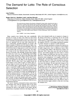 Selection - University of Warwick