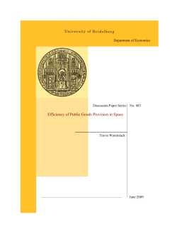 Efficiency of Public Goods Provision in Space