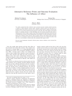 Alternative Reference Points and Outcome Evaluation