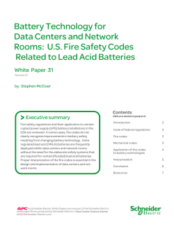 Battery Technology for Data Centers and Network Rooms: U.S. Fire