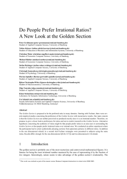 Do People Prefer Irrational Ratios? A New Look at the Golden Section