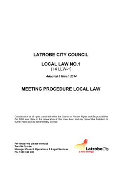 Local Law No 1 - Latrobe City Council