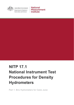 National instrument test procedures for density hydrometers