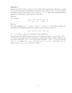 Question 3 Suppose two players share a common - b