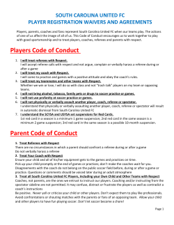 Players Code of Conduct Parent Code of Conduct