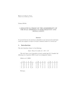 A SEMANTICAL PROOF OF THE ADMISSIBILITY OF THE RULE