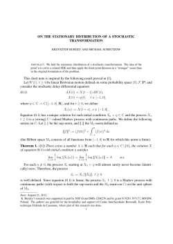 On The Stationary Distribution Of A Stochastic