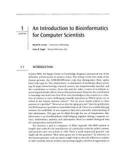 An Introduction to Bioinformatics for Computer Scientists