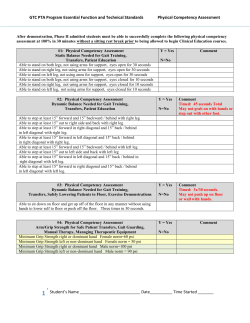 GTC PTA Program Physical Competency Assessment