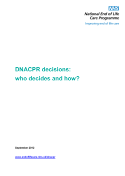 DNACPR decisions: who decides and how?
