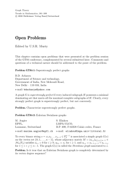 Open Problems