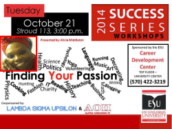 Finding Your Passion - East Stroudsburg University