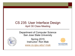CS 235: User Interface Design - Department of Computer Science
