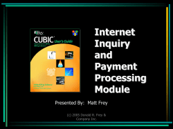 Internet Inquiry and Payment Processing Module
