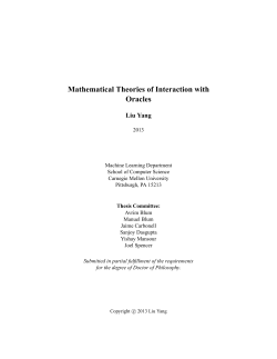 Mathematical Theories of Interaction with Oracles
