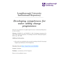 Developing competences for water utility change programmes