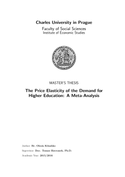 The Price Elasticity of the Demand for Higher Education: A Meta