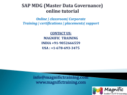 SAP MDG (Master Data Governance) online tutorial