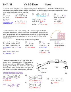 PHY 131 Ch 2-5 Exam Name